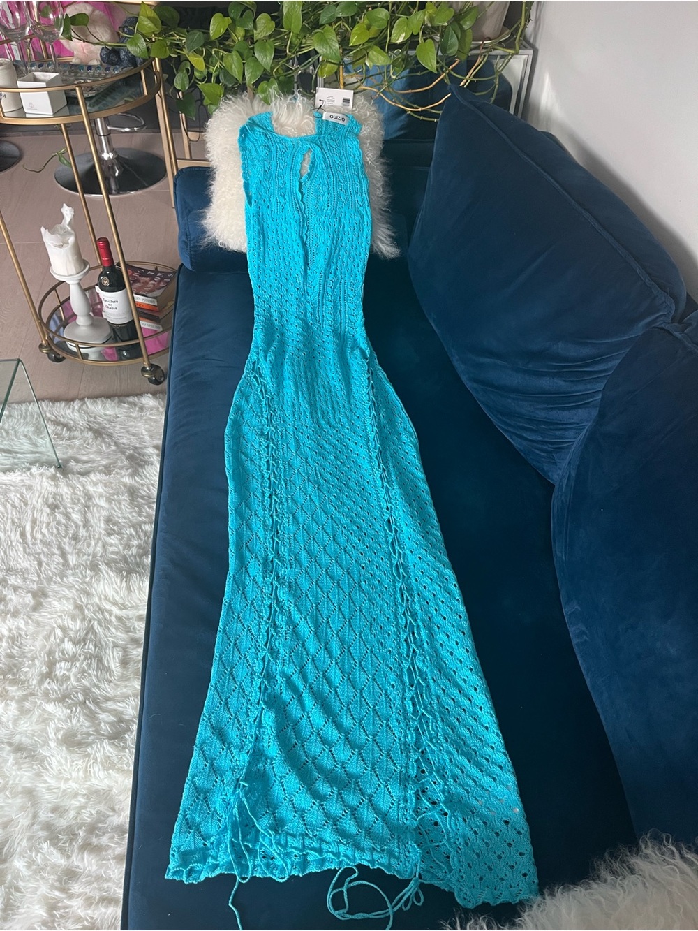 Danielle Guizio Super Sexy Blue Casmir Dress XXS RP $278 - Picture 4 of 10